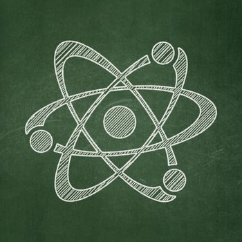 Science concept: Molecule on chalkboard background