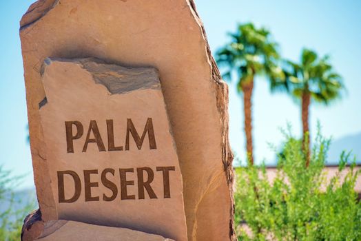Palm Desert Stone Sign