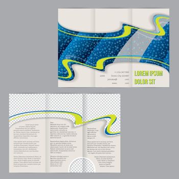 Tri-fold flyer brochure template with waterdrop image