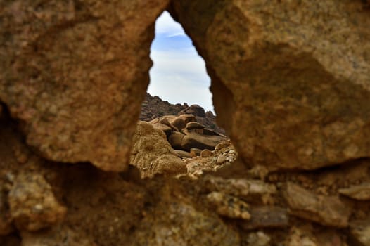 rocks in Tafroute in Atlas mountains in Morocco