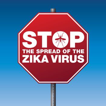 Zika Virus Stop Sign Warning Illustration