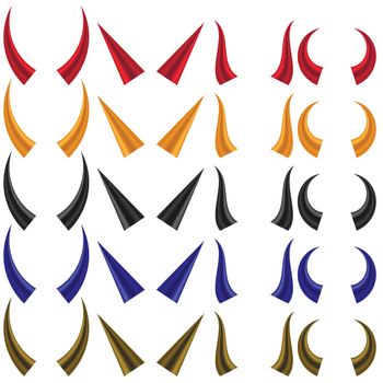 Set of Different Colorful Horns