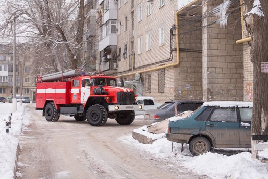 Machine fire service prevents leave many cars parked at home