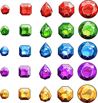 Gems And Diamonds Icons Set