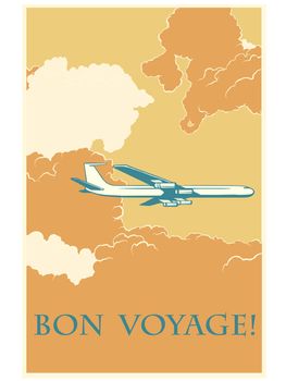 Retro airplane Bon voyage