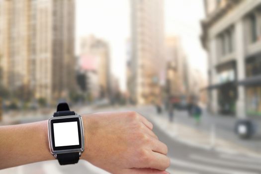Composite image of smartwatch on wrist