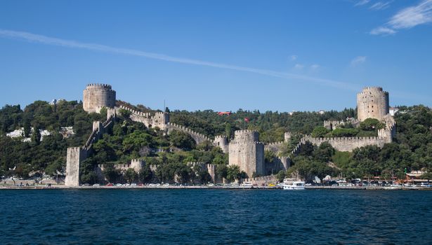 Rumelian Castle in Bosphorus Strait Coast of Istanbul City, Turk