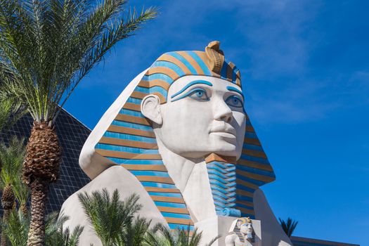 LAS VEGAS, NV/USA - FEBRUARY 15, 2016: Great Sphinx of Giza at Luxor Las Vegas. Luxor Las Vegas is a hotel and casino on the Las Vegas Strip.