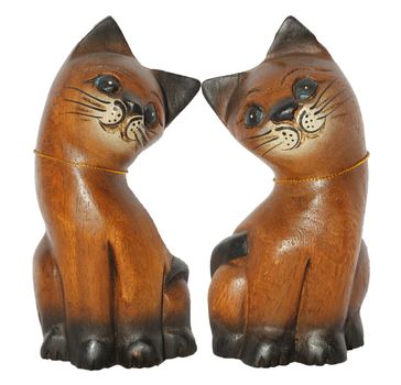 two cats wood