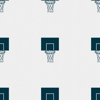 Basketball backboard icon sign. Seamless pattern with geometric texture. Vector