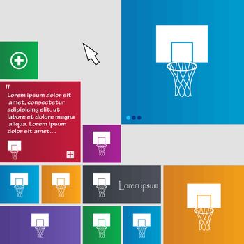 Basketball backboard icon sign. buttons. Modern interface website buttons with cursor pointer. Vector
