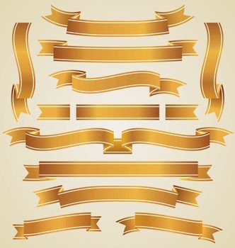 Set  of golden ribbons