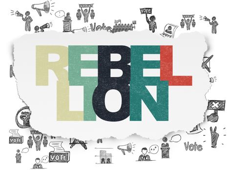 Political concept: Rebellion on Torn Paper background