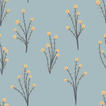 Floral vector pattern. Seamless doodle flowers.
