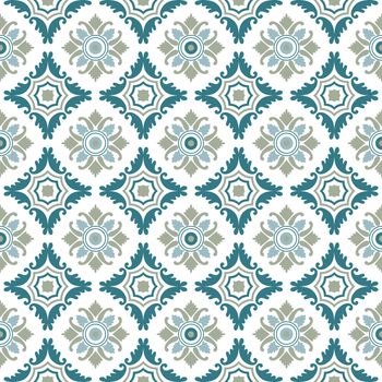 Portuguese tiles, seamless pattern. Vintage background - Victorian