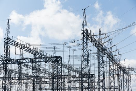 Electric substation with transformers