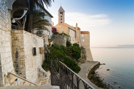 The town of Rab, Croatian tourist resort famous for its bell tow