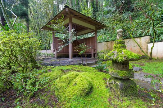 Wood Shelter at Japanese Garden