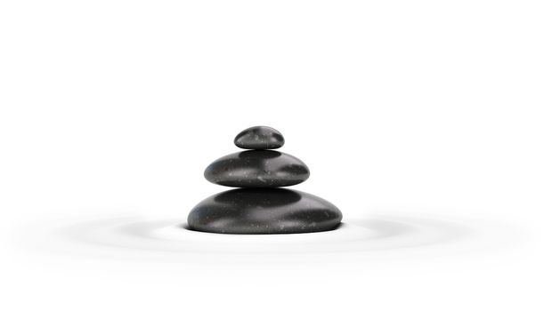 Pebbles Stack with Ripples