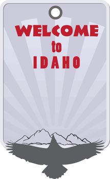 Stylish label for Idaho, United States. Label Welcome to Idaho.