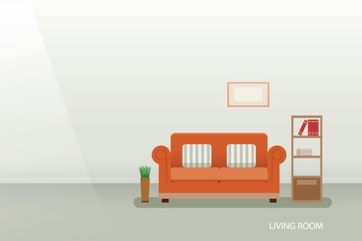 interior of a living room flat design