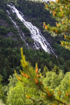 Waterfalls in mountain forest