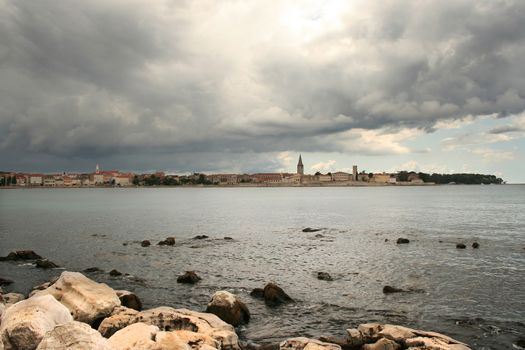 Storm approaching Porec (Parenzo) old town in Istria, Croatia, A