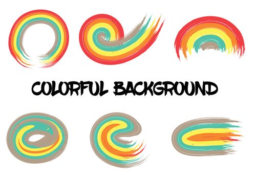 Rainbow colors abstract vector circle frame