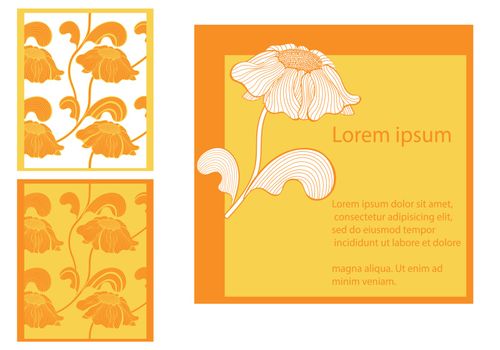 Cards collection, floral design, vector illustration