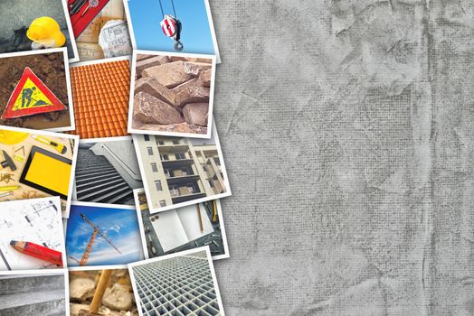 Construction industry themed photo collage