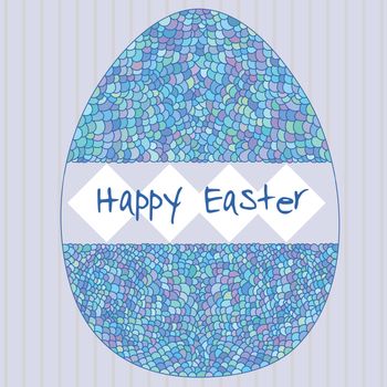 Happy easter poster with decorative egg