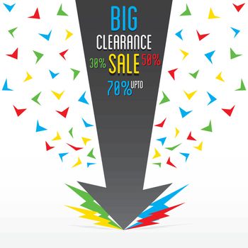 creative arrow show the high price drop, discount offer banner design vector