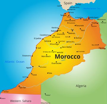 color map of Morocco country