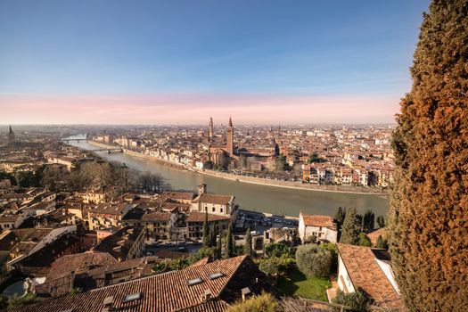 Panorama of Verona (Italy).