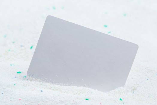 Washing laundry detergent powder and blank business card
