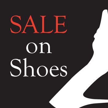 Sale on shoes with silhouette of a shoe
