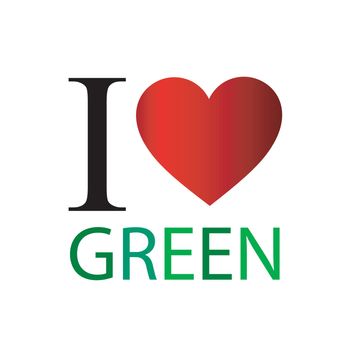 I love green with red heart