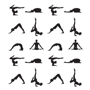 Yoga poses silhouette wallpaper