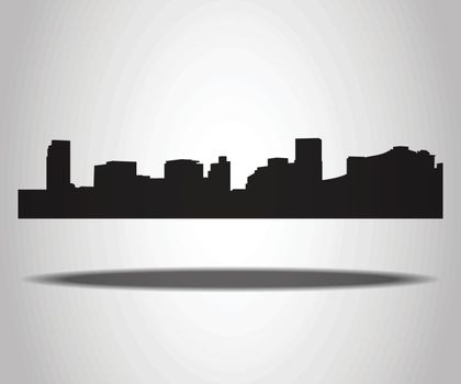Cities Silhouettes on the white background
