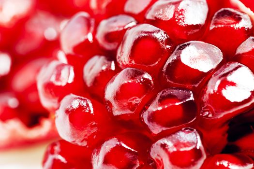 pomegranate seeds, close-up  