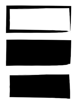 Grunge black frame vector background set. Dirty stylish shape. Ink blot background