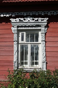 carvings window log farmhouse 
