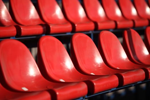 Red chairs bleachers 