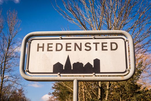 Hedensted city sign in Denmark