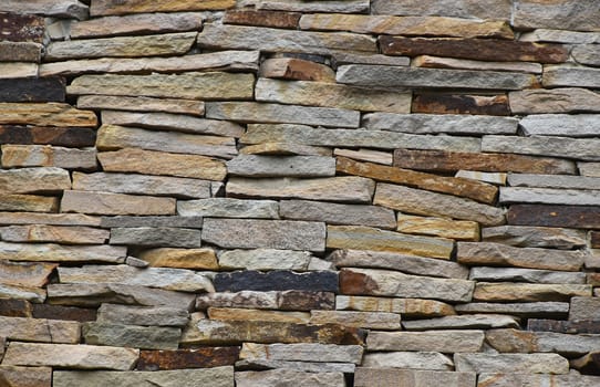 Old stone layered wall