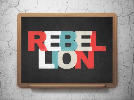 Politics concept: Rebellion on School board background