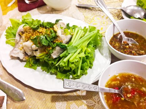Thai food fish boil 