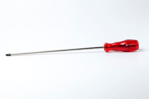 screwdriver with red grasp