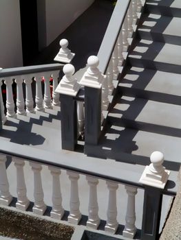 Stairs and white balustrade