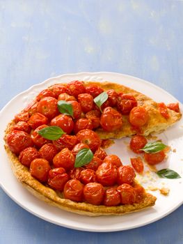 rustic cherry tomato tarte tatin